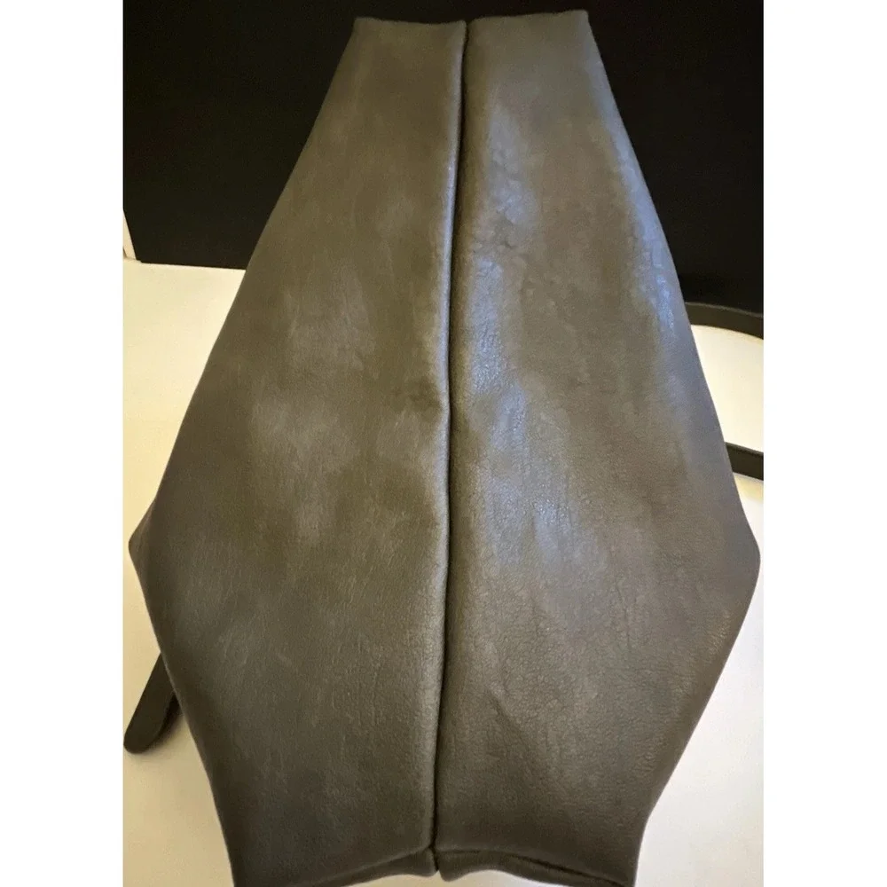 Antik Kraft Supple Faux‎ Leather Crossbody Hobo Bag Dark Charcoal Grey Zipper